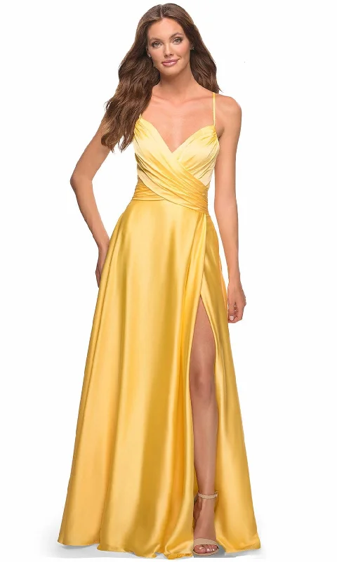 Formal Dress Alterations Near MeLa Femme 30662 - Cross Bodice Satin Gown