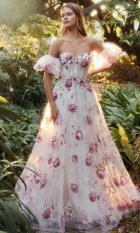 Formal Dress for Glamorous ThemesAndrea and Leo A1133 - Strapless Floral Printed Ballgown