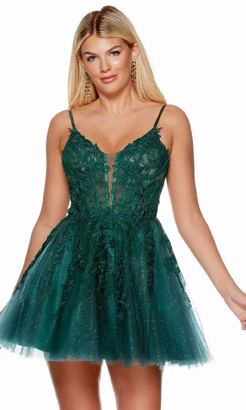 affordable party dressesAlyce Paris 3140 - Embroidered Sleeveless Homecoming Dress