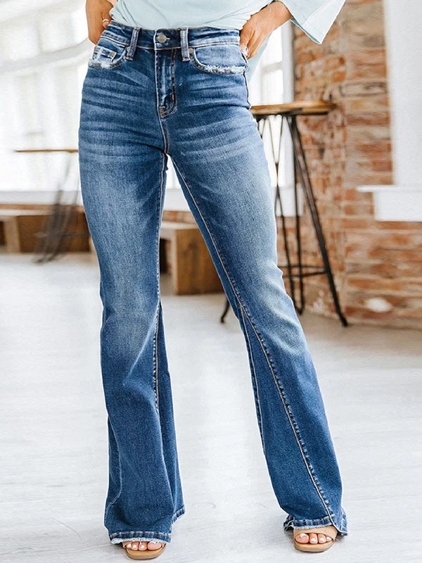 women's capri denim jeansCat's Whiskers Bootcut Jeans with Pockets