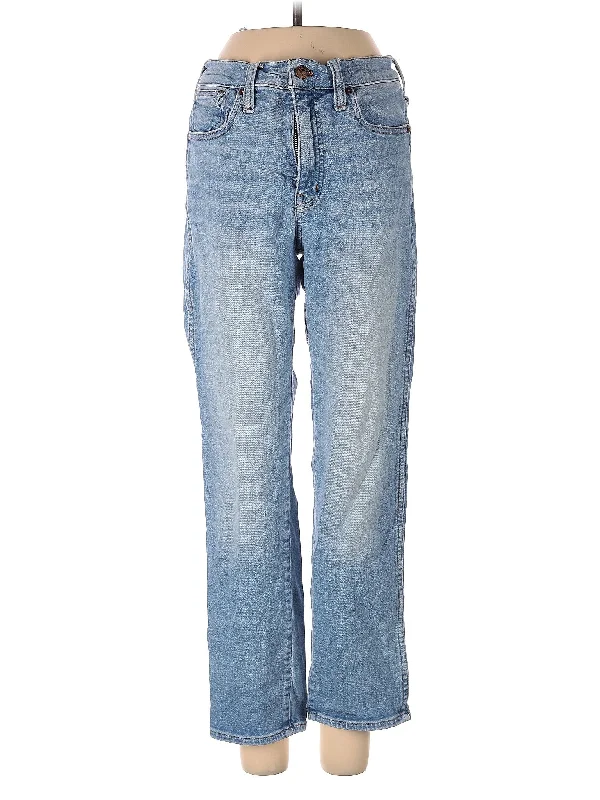 women's skinny denim jeansMid-Rise Straight-leg Jeans in Light Wash