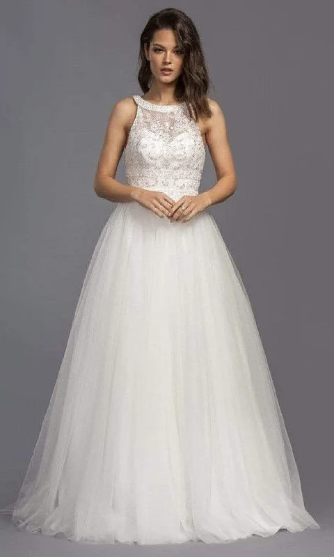 Formal Dress for GraduationsAspeed Bridal - L2144 Halter Beaded Tulle A-Line Gown