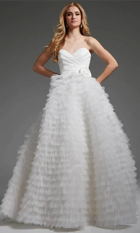 Formal Dress for Science AwardsJovani JB38958 - Ruffled A-Line Bridal Gown