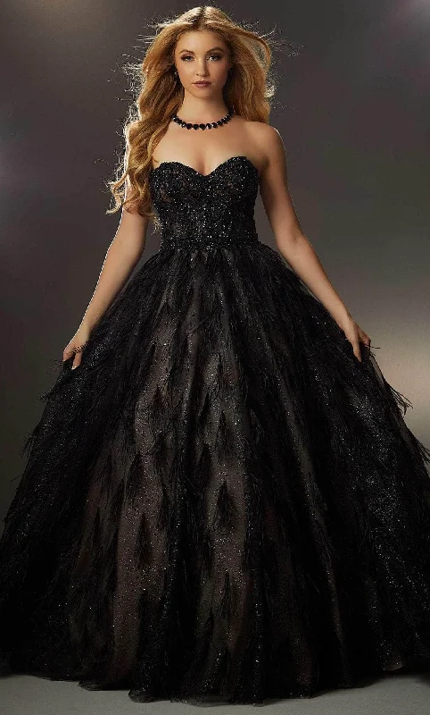 Formal Dress for Church WeddingsMori Lee 48001 - Fringe Feathered Ballgown