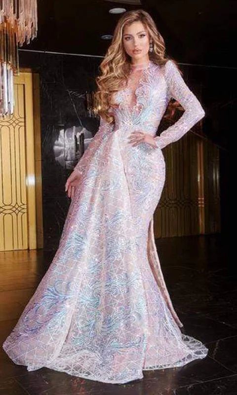 Fancy Long Sleeves Wedding Guest DressPortia and Scarlett - Ps22345C Long Sleeves Sparkling Sequin Dress