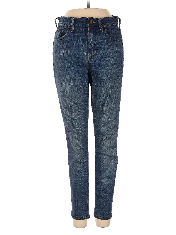 women's elastic waist denim jeansHigh-Rise Skinny Jeans in Dark Wash