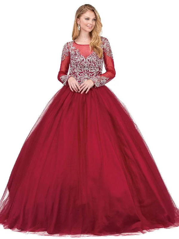 Plus Size Formal Dresses OnlineDancing Queen - 1257 Teardrop Cutout Jewel Ornate Quinceanera Gown