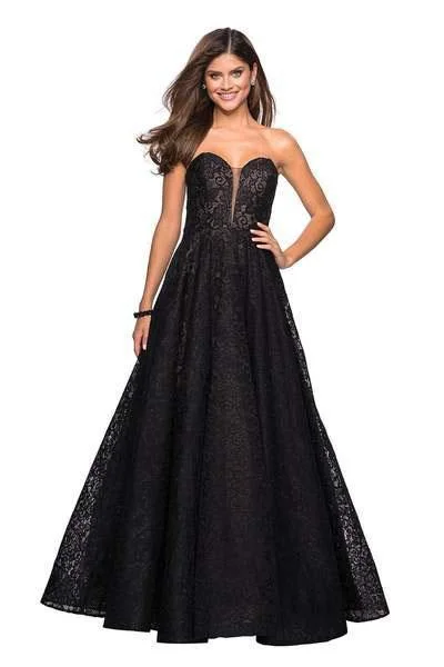 Formal Dress for Museum GalasLa Femme - 27284 Sweetheart Lace Organza Ballgown