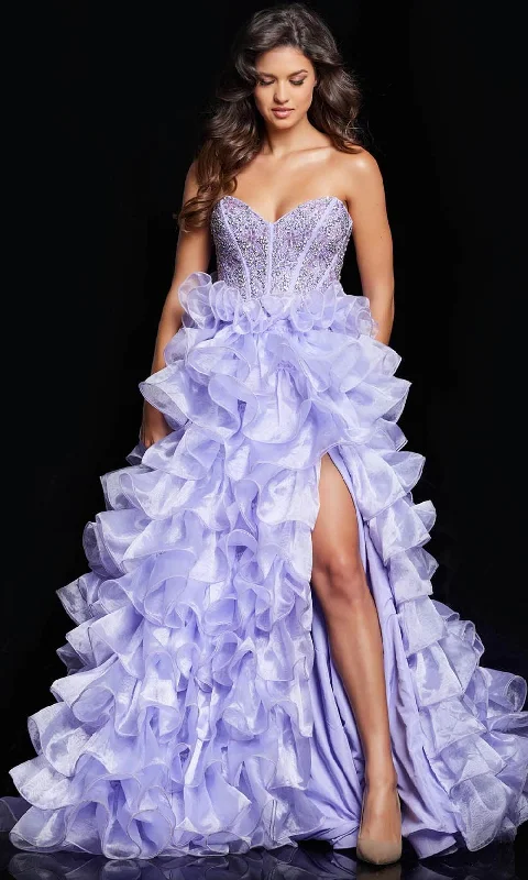 Formal Dress for Science AwardsJovani 37322 - Ruffled Ballgown with Slit