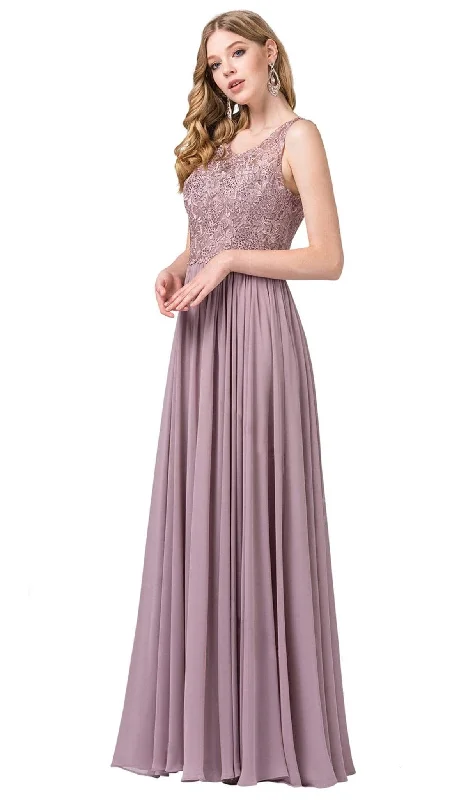 Formal Dress for Bohemian ThemesDancing Queen - 2553 Beaded Lace Bodice A-Line Gown