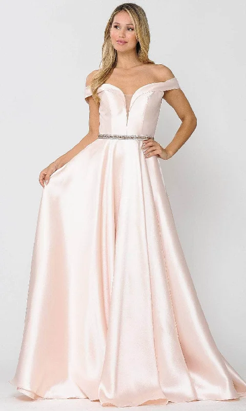 Formal Dress for Bar MitzvahsPoly USA 8686 - Off-Shoulder Sweetheart A-line Gown