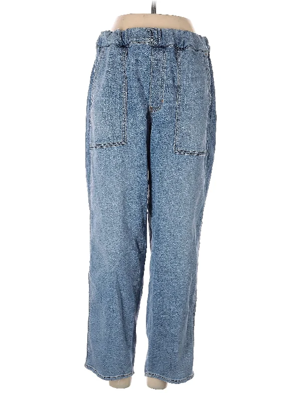 women's acid-washed denim jeansMid-Rise Wide-leg Jeans