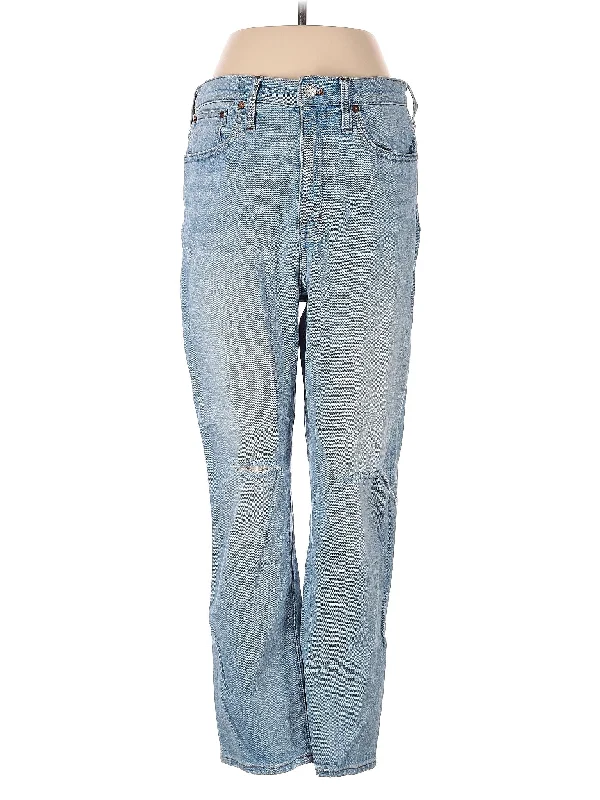 women's denim jeans with functional pocketsHigh-Rise Straight-leg Jeans in Light Wash