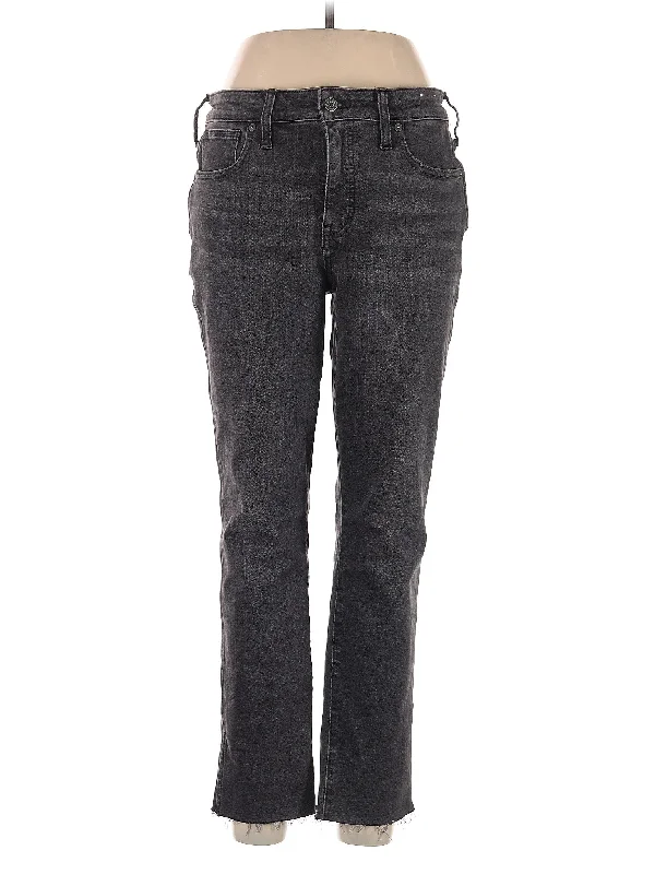 women's denim jeans with embroidered back pocketsHigh-Rise Straight-leg Jeans in Dark Wash