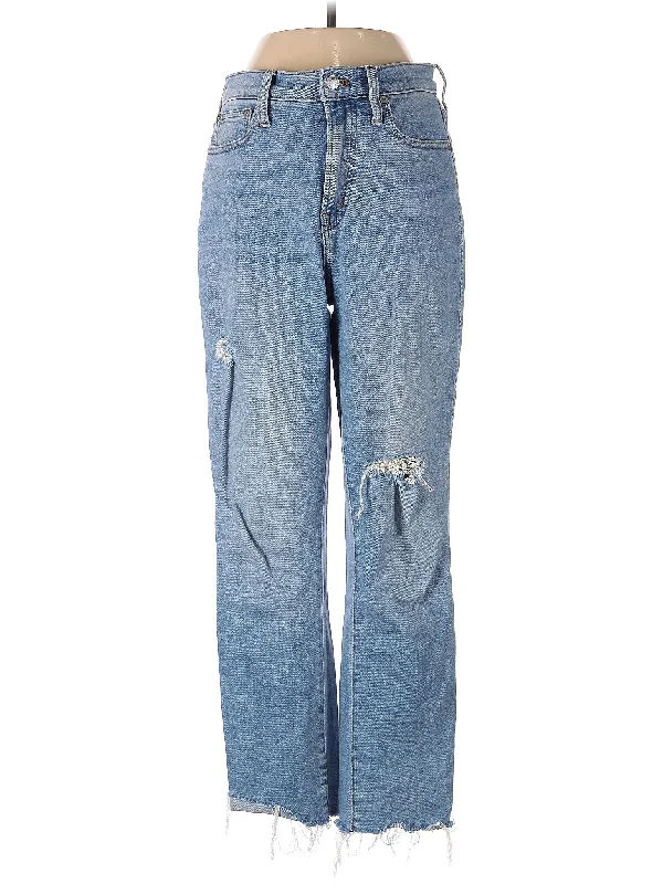 women's denim jeans with ripped kneesHigh-Rise Wide-leg Jeans