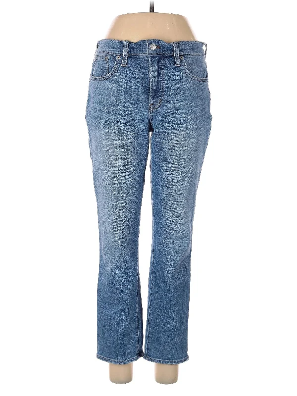 women's denim jeans with sequinsHigh-Rise Bootleg Jeans in Medium Wash