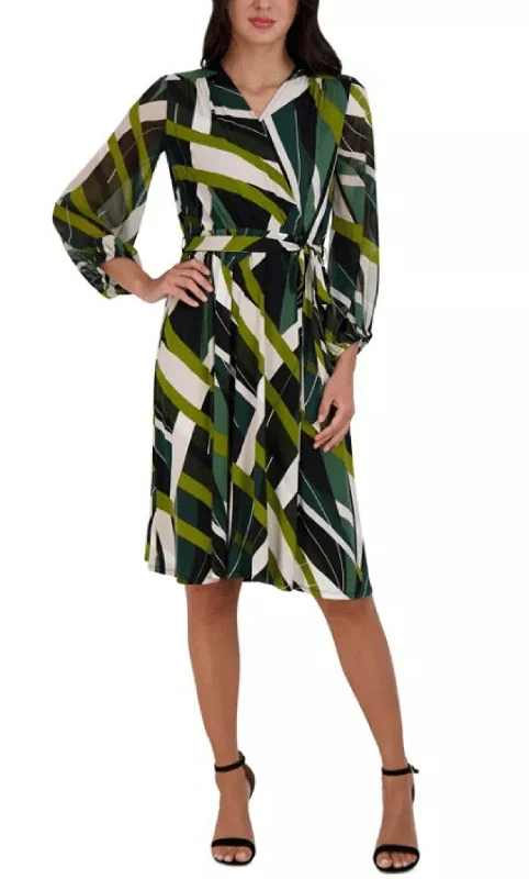 Fashionable Long Sleeves Cocktail DressSandra Darren 75766 - Multi Print Long Sleeve Short Dress