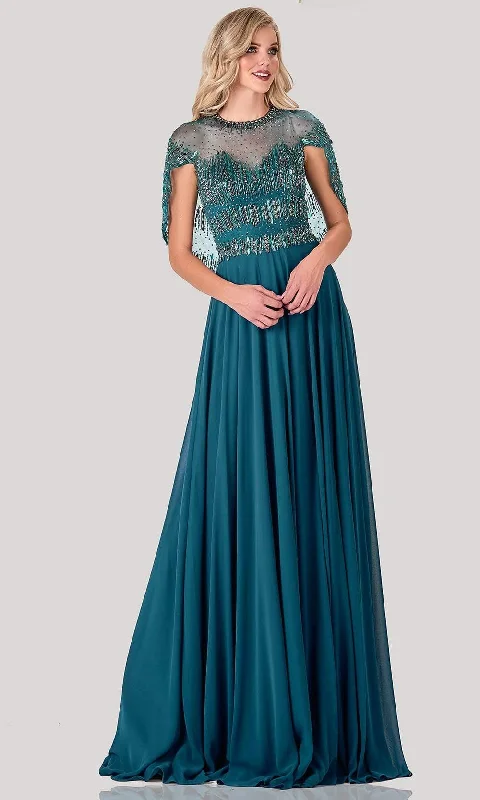 Formal Dress for Literary AwardsTerani Couture - 2111M5295 Embellished Jewel Neck A-line Gown