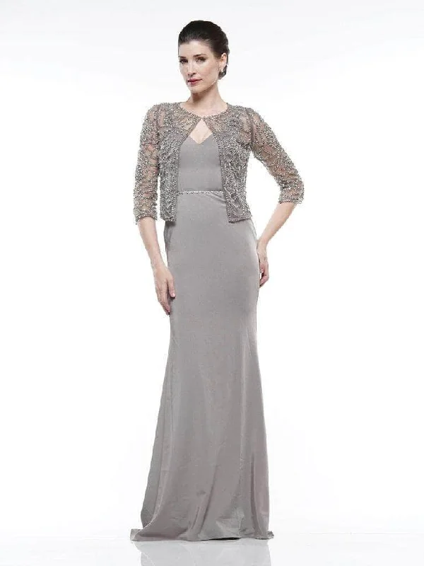 Formal Dress for Charity AwardsMarsoni by Colors - Deep V-Neck Trumpet Formal Gown MV1001