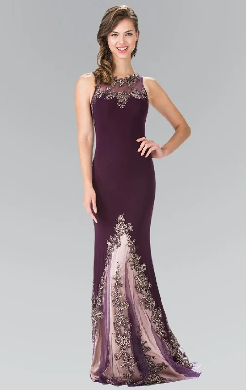 Formal Dress for Destination WeddingsElizabeth K - GL2204 Embroidered High Neck Gown