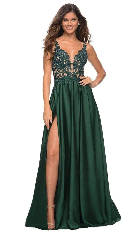 Formal Dress for Religious CeremoniesLa Femme - 30580 Plunging V-Neck A-Line Gown