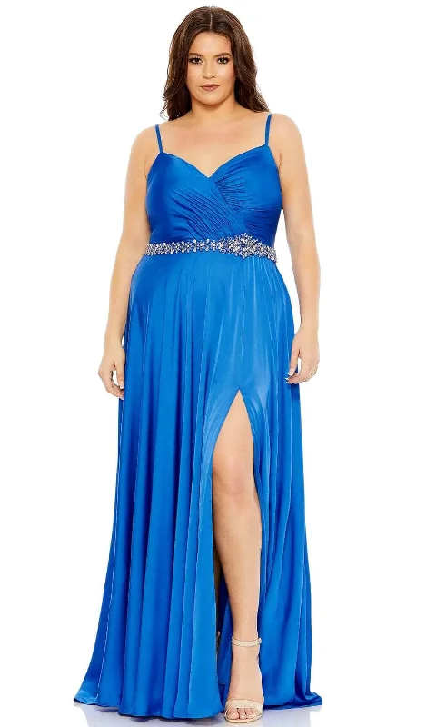 Formal Dress for Academic AwardsMac Duggal 49575 - V Neck Charmeuse A-line Gown