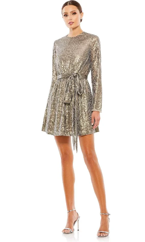 Fabulous Long Sleeves Party DressMac Duggal 10789 - Sequined Long Sleeve Cocktail Dress