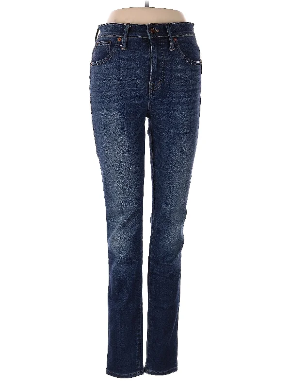 women's denim jeans for smart casualHigh-Rise Straight-leg Jeans in Dark Wash