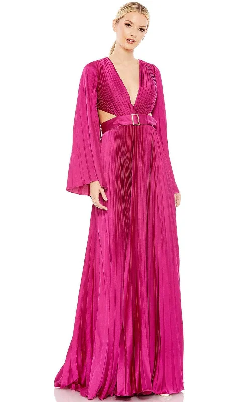 Full-Body Long Sleeves Jumpsuit DressIeena Duggal 26732 - Long Sleeve With Belt A-Line Dress