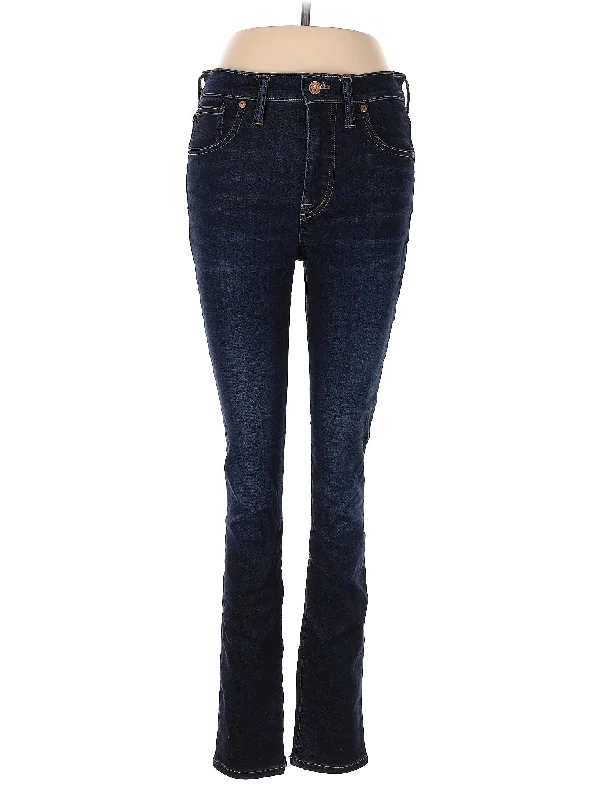 women's stone-washed denim jeansMid-Rise Skinny Jeans in Dark Wash