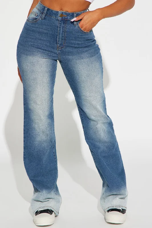 women's denim jeans with geometric patternsPocketed Buttoned Straight Jeans