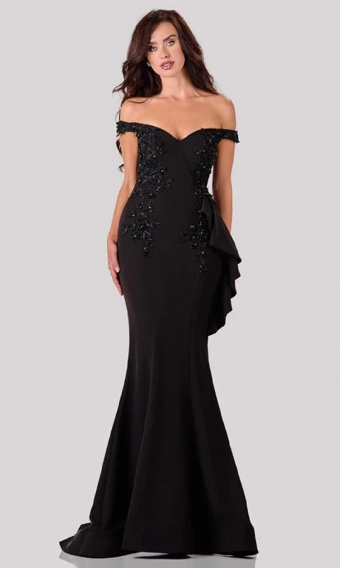 Men's Formal Dress CodesTerani Couture - 2111E4732 Off-Shoulder Beaded Applique Trumpet Gown