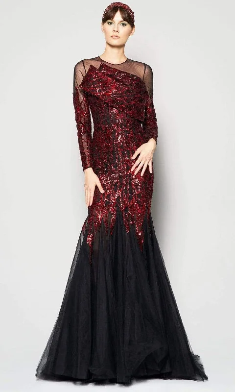 Formal Dress Rental ServicesMNM Couture - N0411 Illusion Sequined Trumpet Gown