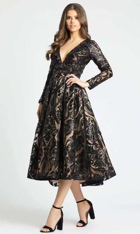 Fashionable Long Sleeves Cocktail DressMac Duggal - 67529 Long Sleeve Embellished Empire Dress