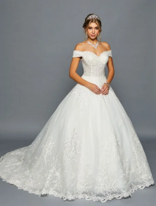 wedding dress codeLA Merchandise LADK458 Off Shoulder Wedding Reception Ball Gown