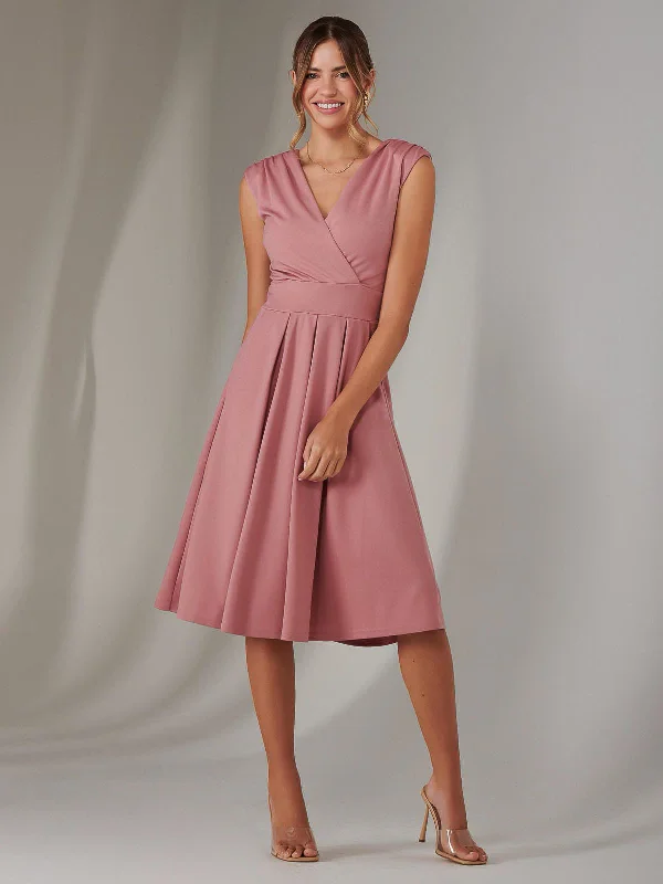 midi dresses in pastel colorsPlain Sleeveless Midi Dress, Dusty Pink