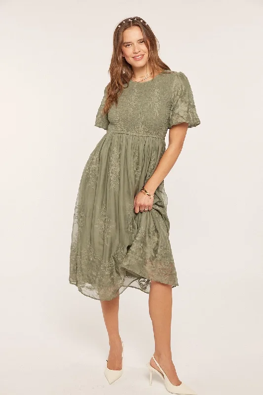 midi dresses with sleevesMandy modest midi dress