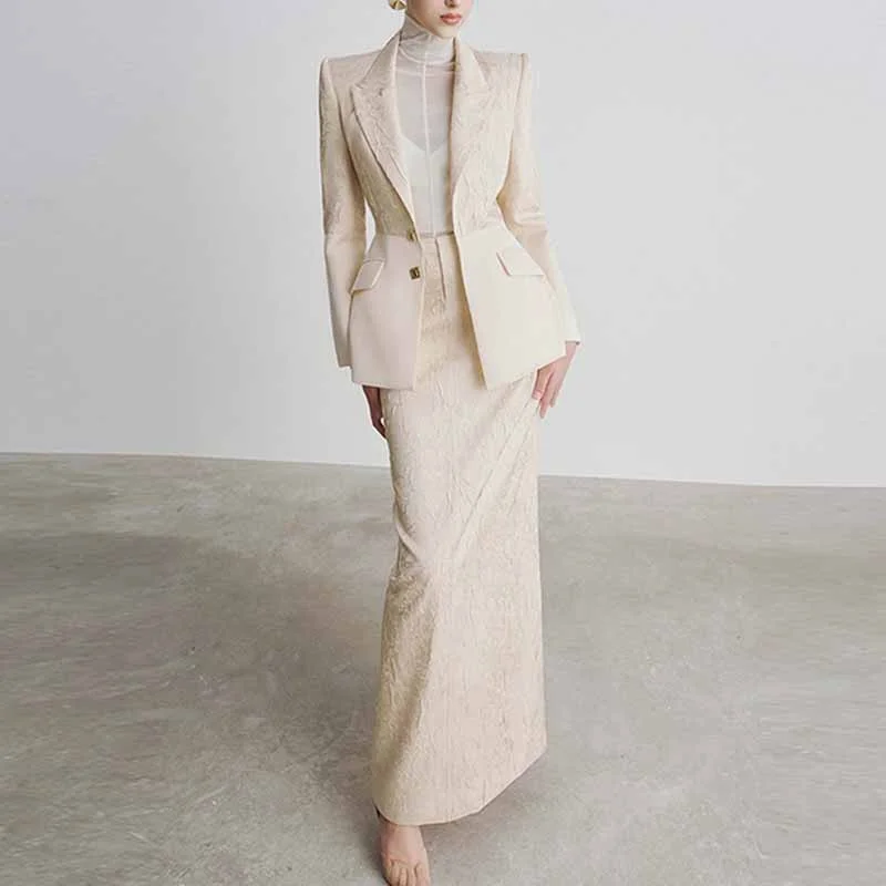 vintage elegance wedding dressesWomen's Skirt Suit Elegant Formal Suit High Fashion Wedding Suit