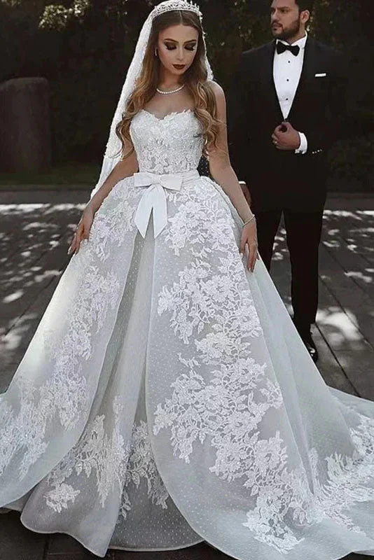 fairy tale wedding dressesA-line Sweetheart Wedding Dresses, Luxury Lace Ball Bridal Gonws OK1985