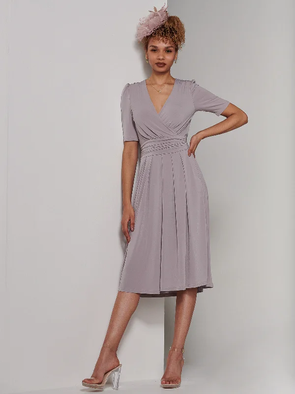 comfortable midi dressesBianca Half Sleeve Jersey Midi Dress, Dove