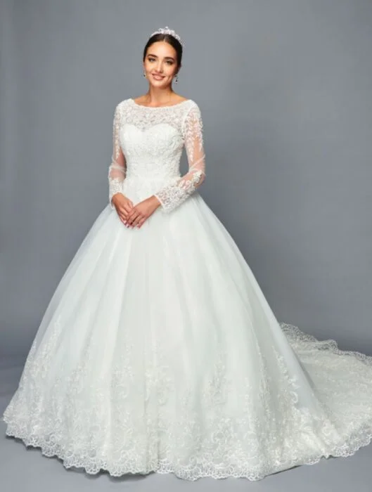 flutter sleeve wedding dressesWedding Dress W/ Corset Back - LADK464