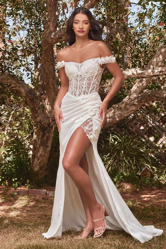 appliqued wedding dressesLA Merchandise LAR0186B Boned Corset Wedding Long Dress