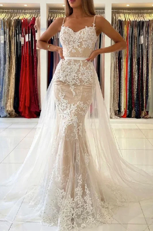 luxury wedding dressesElegant Sweetheart Mermaid Zipper Back Lace long Wedding Dresses OK1735