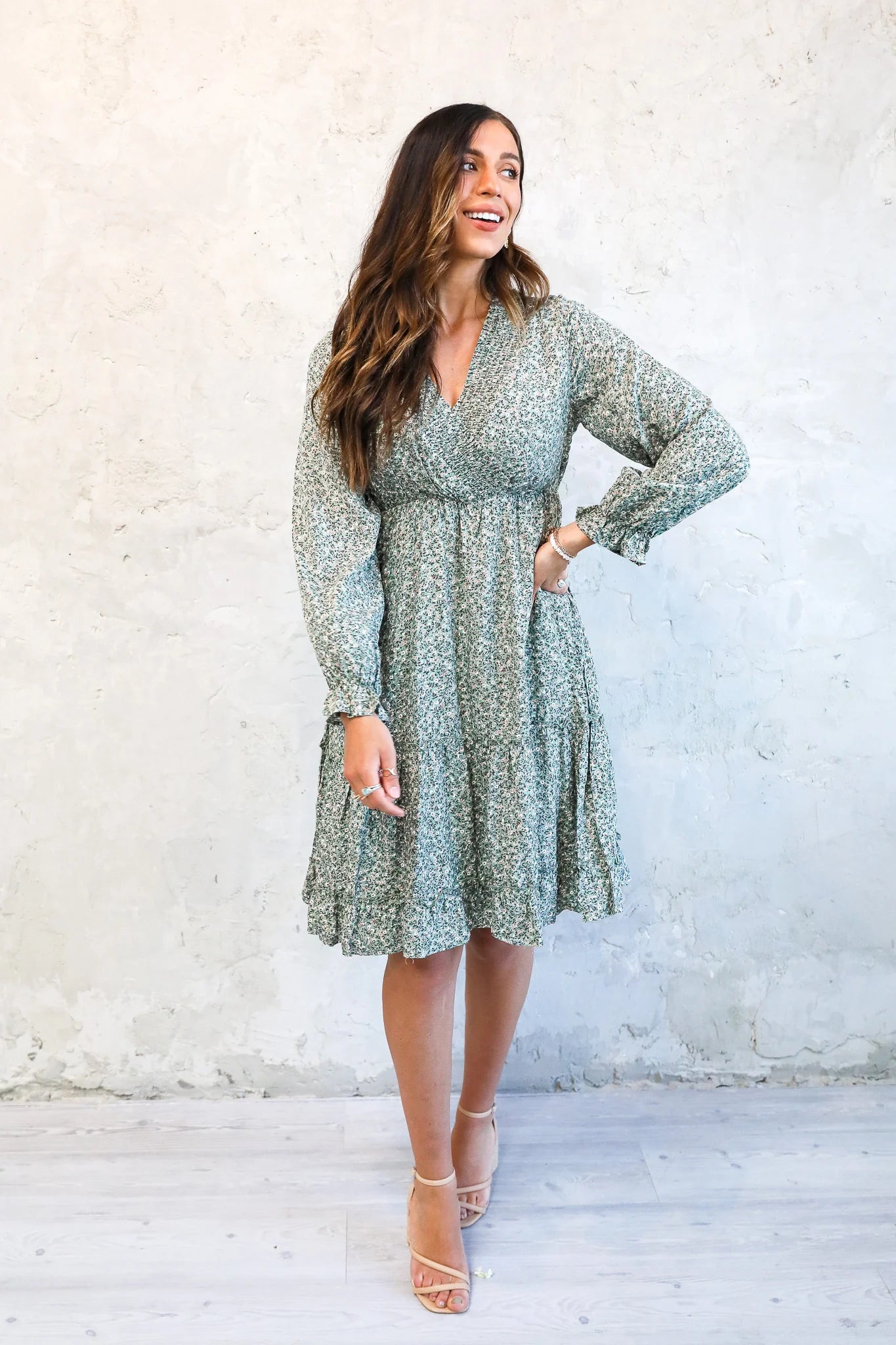 quick-dry midi dressesAsher modest midi dress in lucky clover