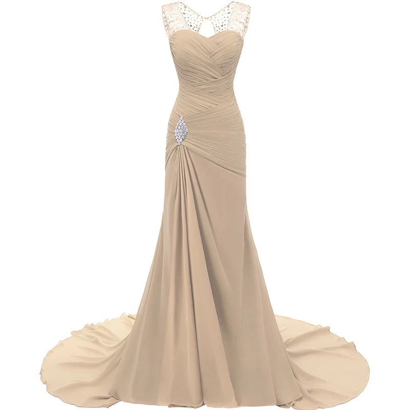 sleeveless wedding dressessd-hk Wedding Dresses V Neck Sleeveless Evening Long Dresses