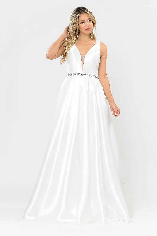 vintage-inspired wedding dressesLa Merchandise LAY8682B Simple Bridal Mikado A-line Wedding Dresses