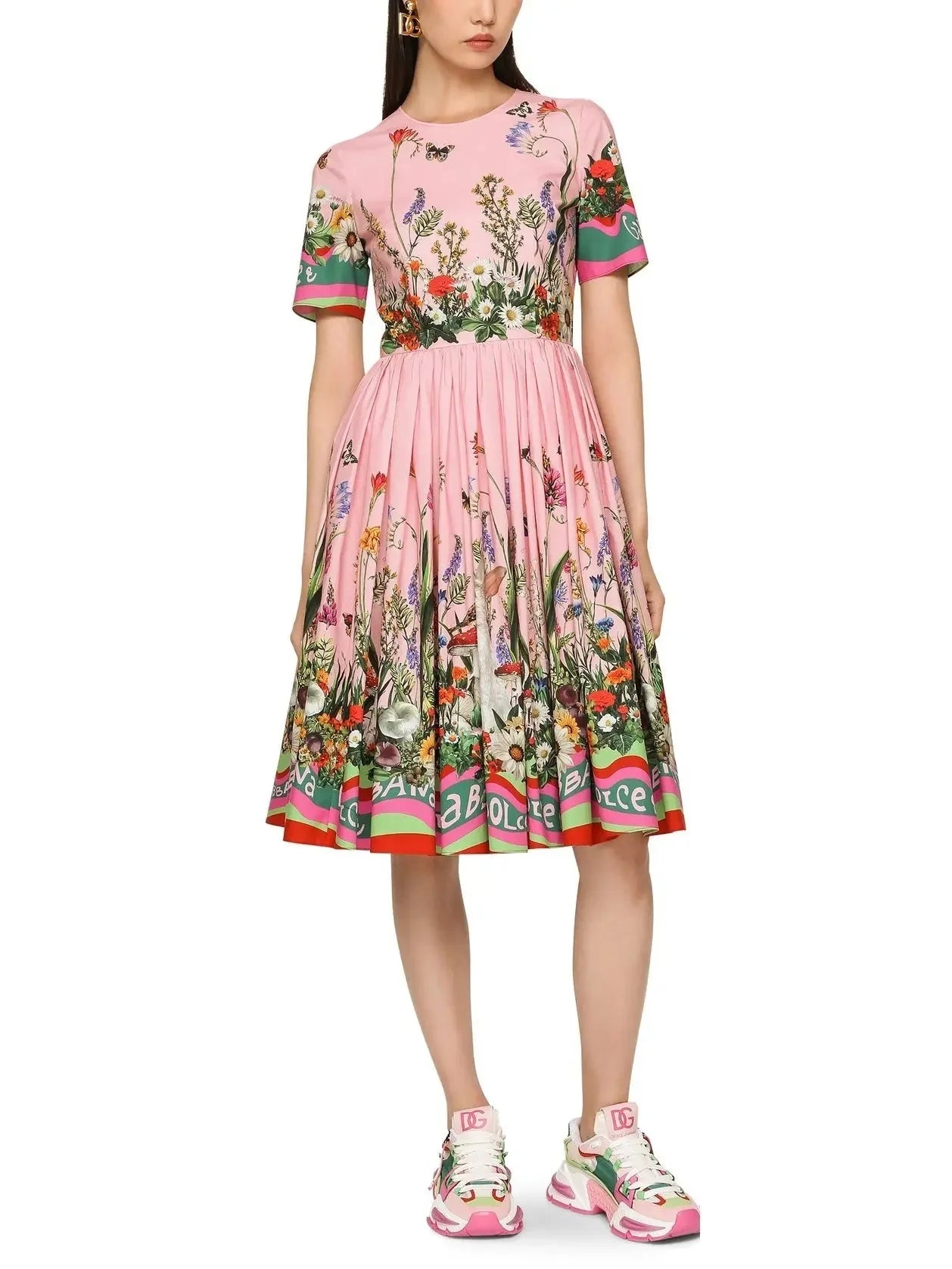 mid-length midi dressesRabbit-Print Poplin Midi Dress