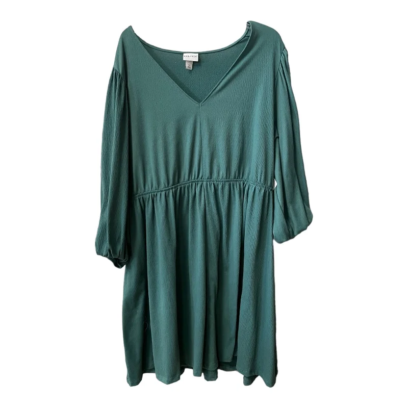 women's maximalist dressesGreen Dress Casual Short Ava & Viv, Size 2x