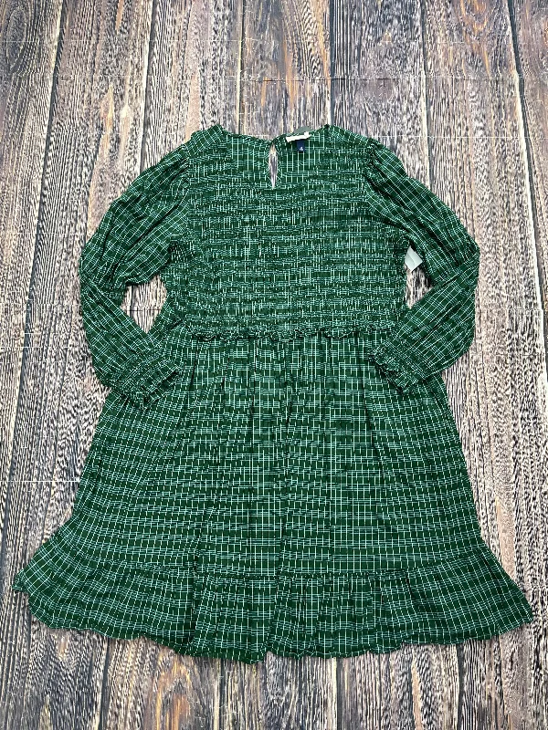 women's retro dressesGreen Dress Casual Short Universal Thread, Size 1x