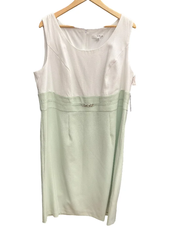 women's hourglass figure dressesGreen & White Dress Work Studio 1, Size 1x